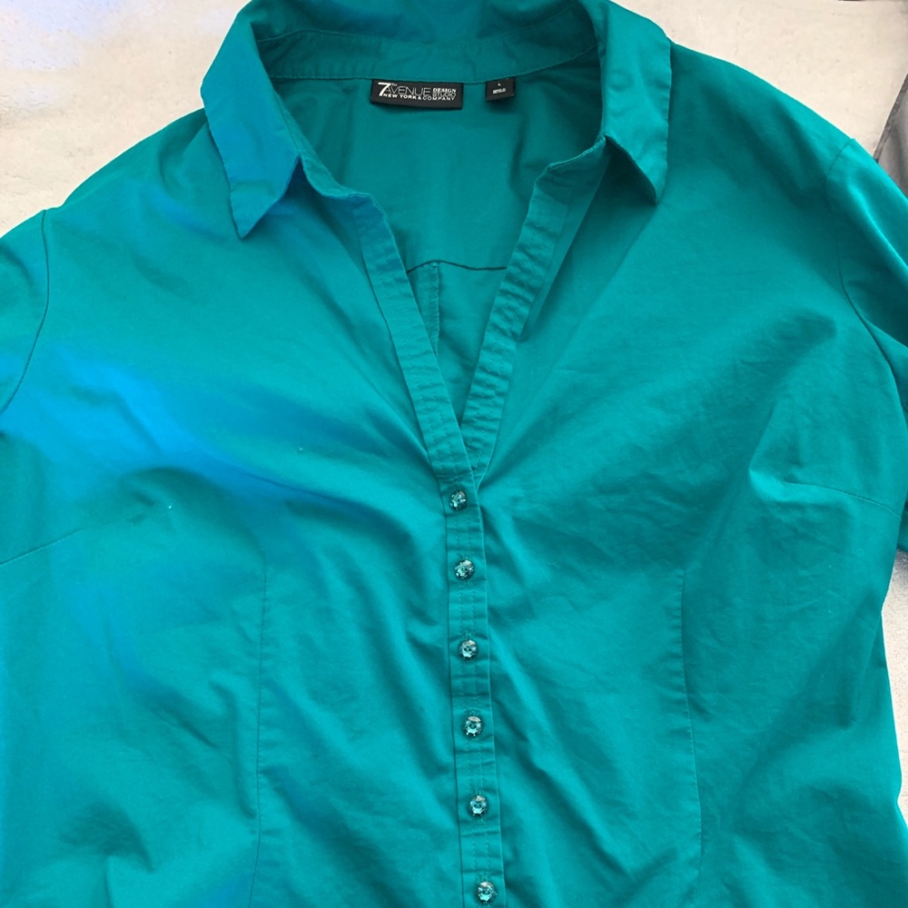 NY&Co. Jewel button Madison Stretch Shirt L